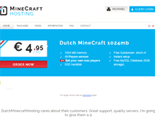 Tablet Screenshot of dutchminecrafthosting.com